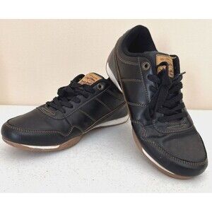 Levi's Jeans Black and Tan SIZE 7.5 SNEAKERS SHOES Stanton Burnished Casual